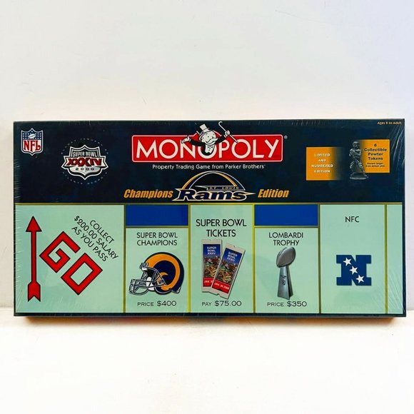 Vintage Monopoly St Louis Rams Champions Edition Super Bowl 2000 New Sealed - Picture 1 of 7
